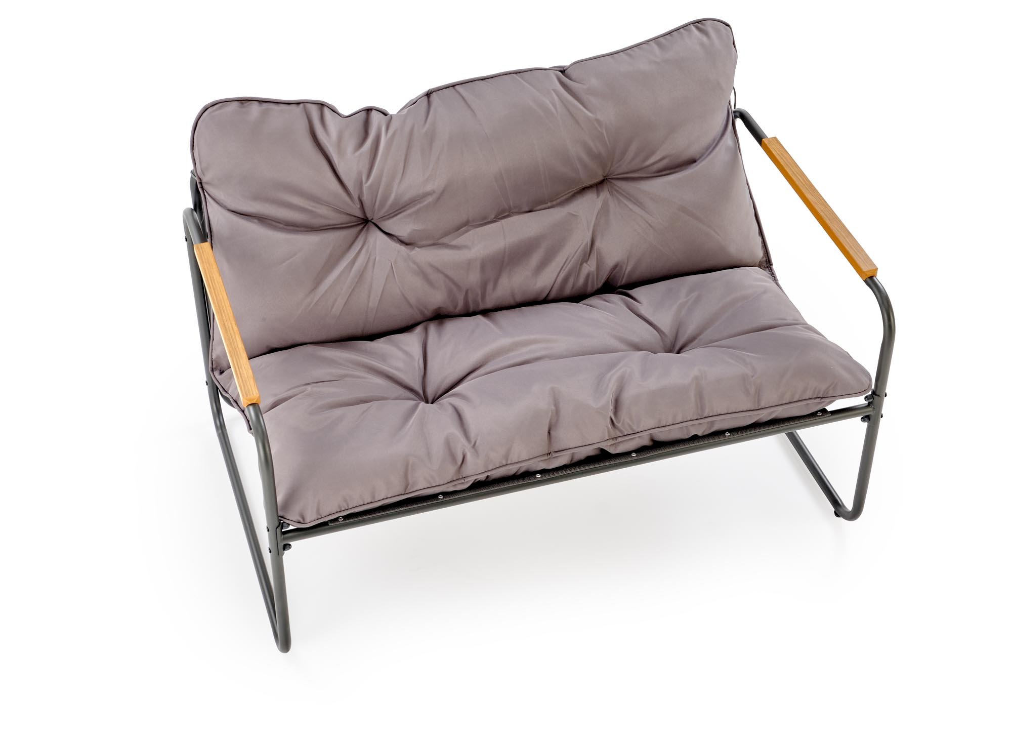 HUDSON, zestaw ogrodowy ( sofa, fotel 2x, ława ), popielaty / brązowy (1p=1zestaw)
