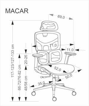 MACAR fotel gabinetowy, czarny