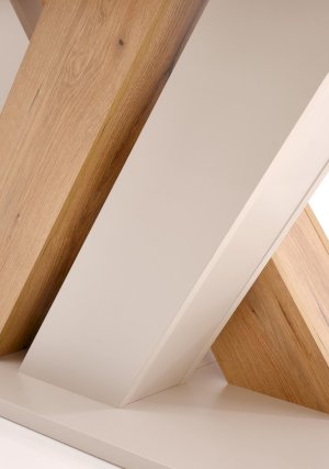 BRANDON stół rozkładany 160-200/90 cm kaszmir/dąb cremona