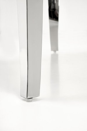 REGINALD stół okrągły blat - biały marmur, nogi - srebrny