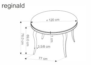 REGINALD stół okrągły blat - biały marmur, nogi - srebrny