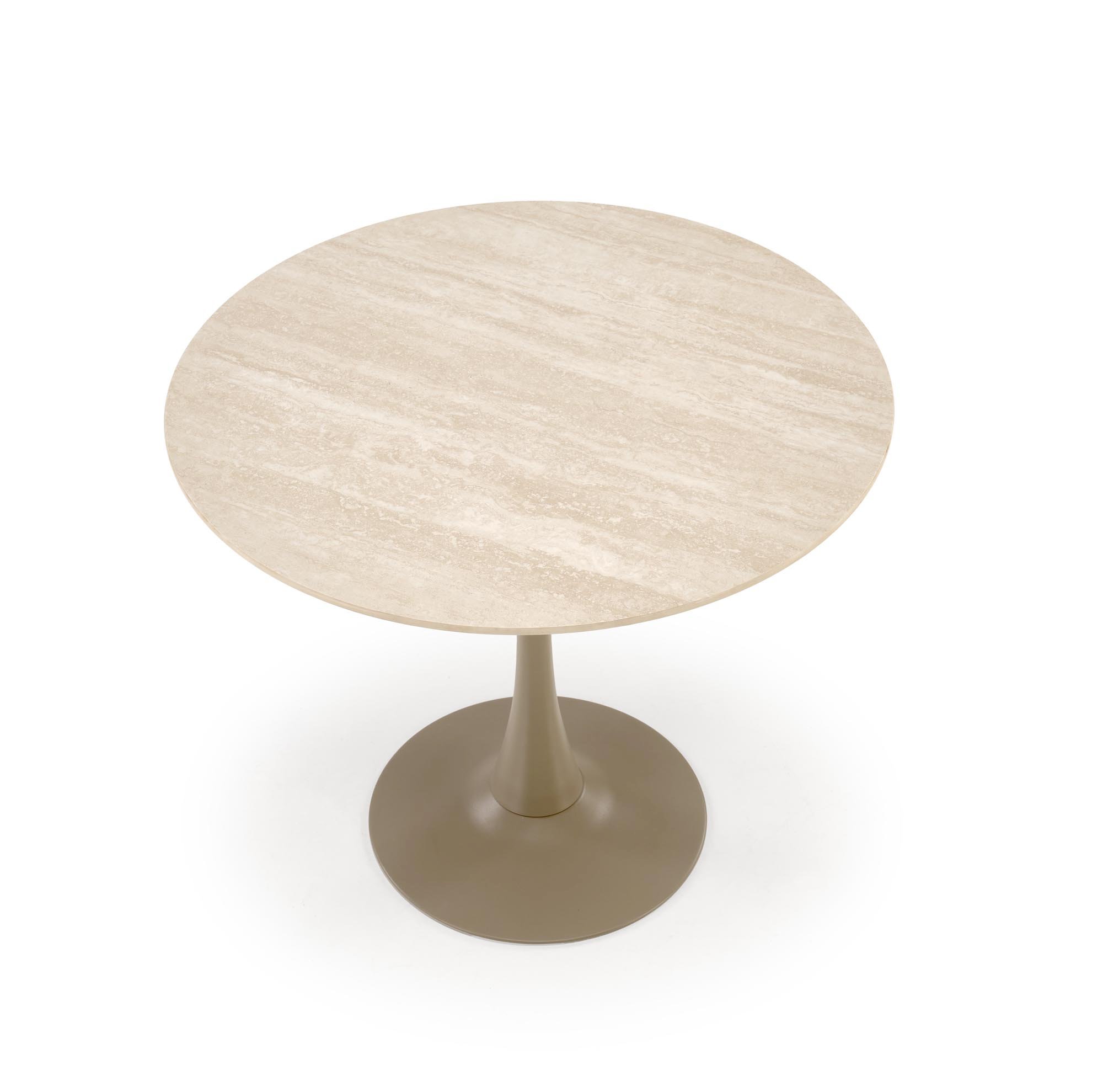 TOLIO stół okrągły, trawertyn/ kaszmir
