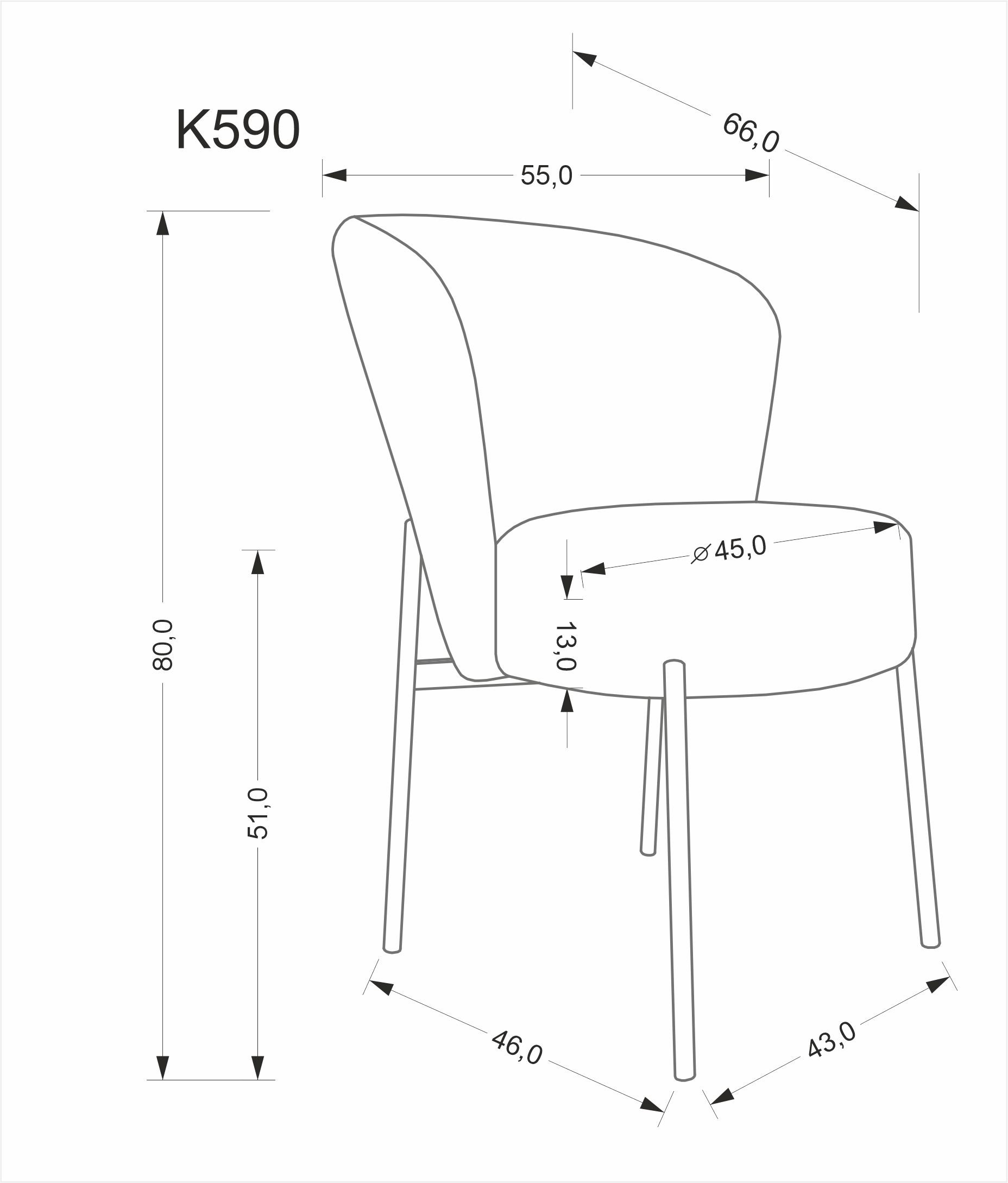 K590 krzesło popielaty