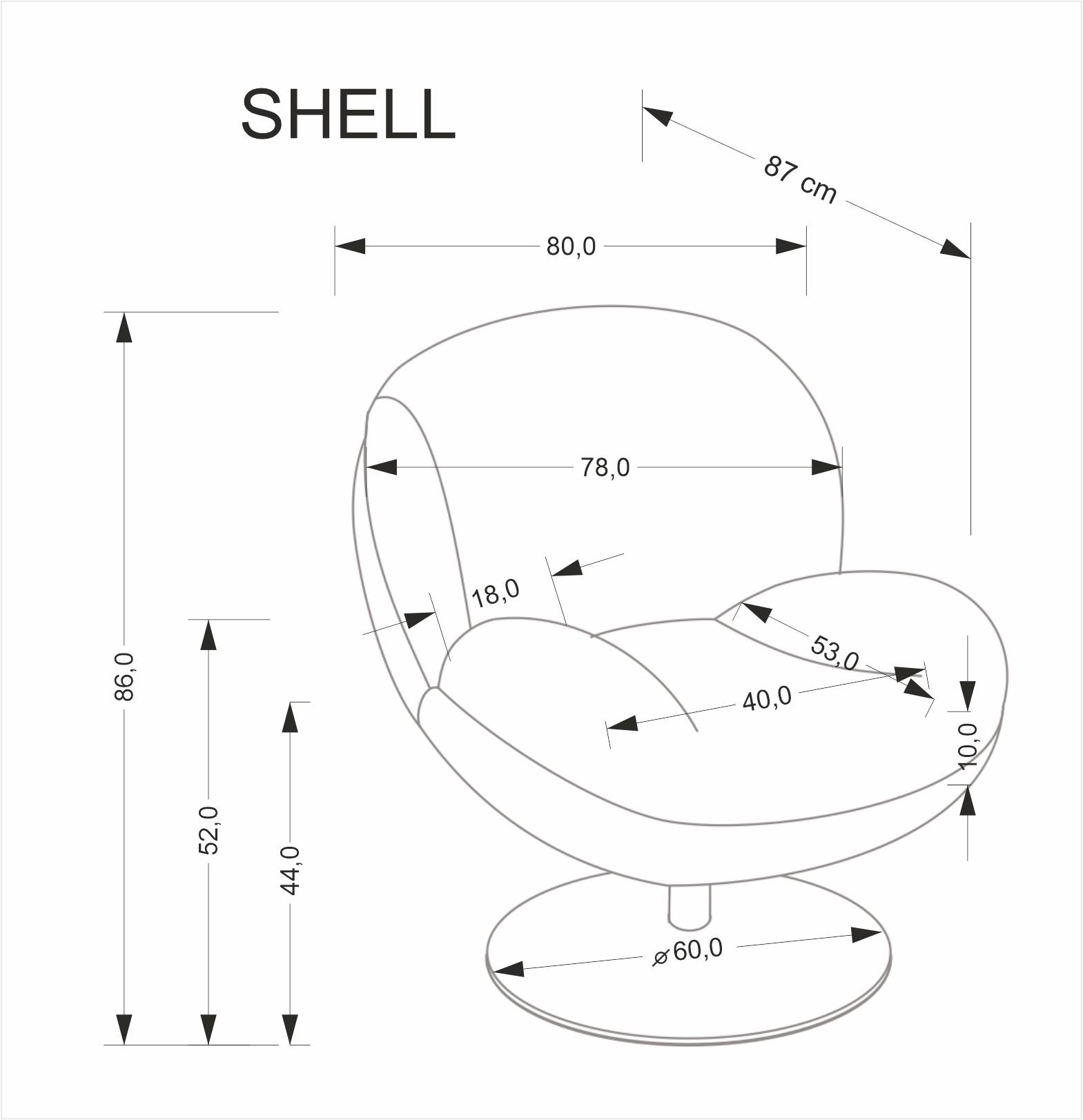 SHELL fotel wypoczynkowy, kremowy