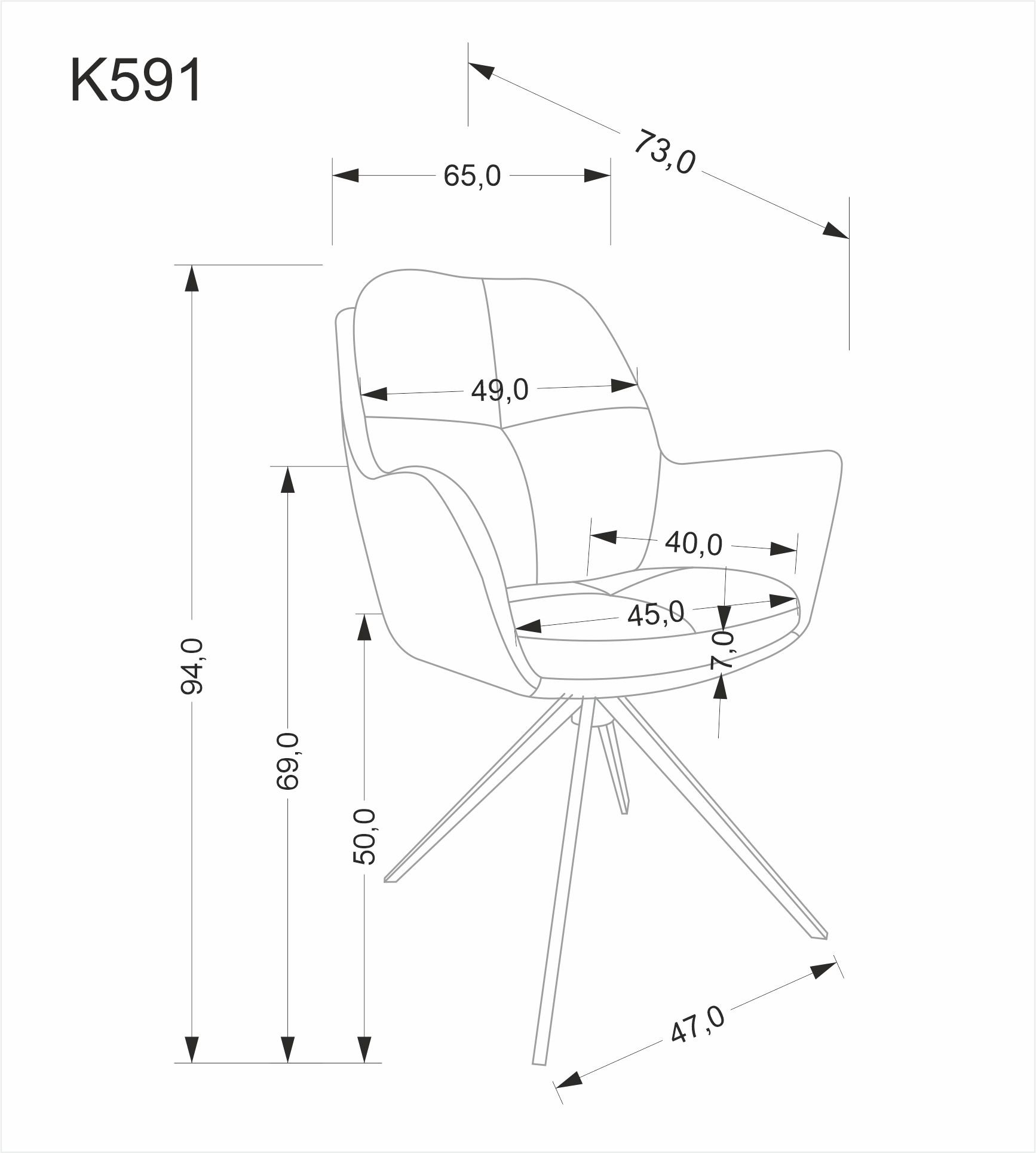 K591 krzesło brązowy