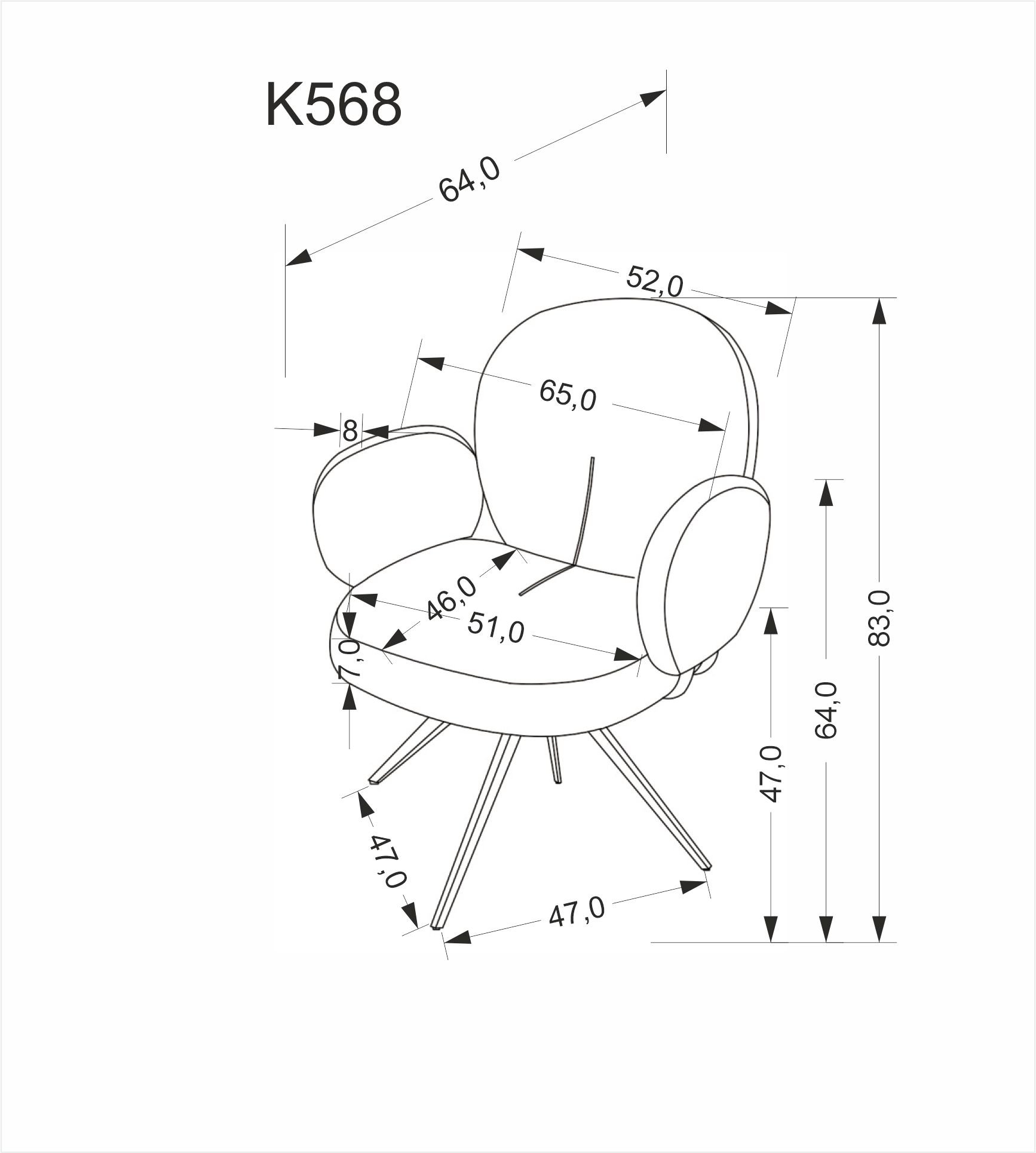 K568 krzesło ciemny beżowy (2p=2szt)