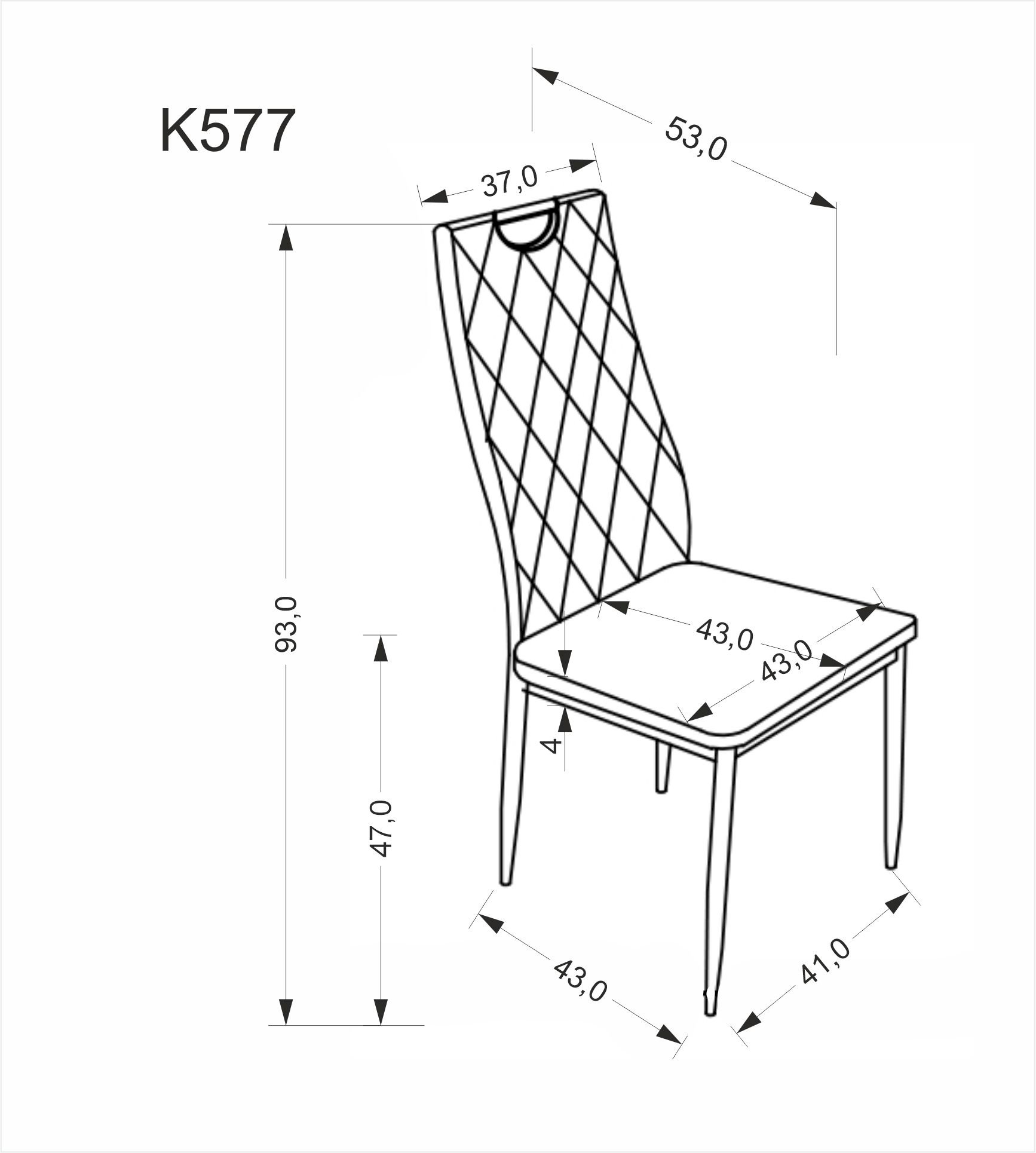 K577 krzesło popielaty / czarny