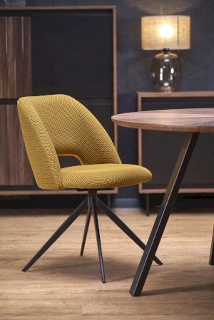 DANILO stół okrągły, blat - orzechowy, nogi - czarny