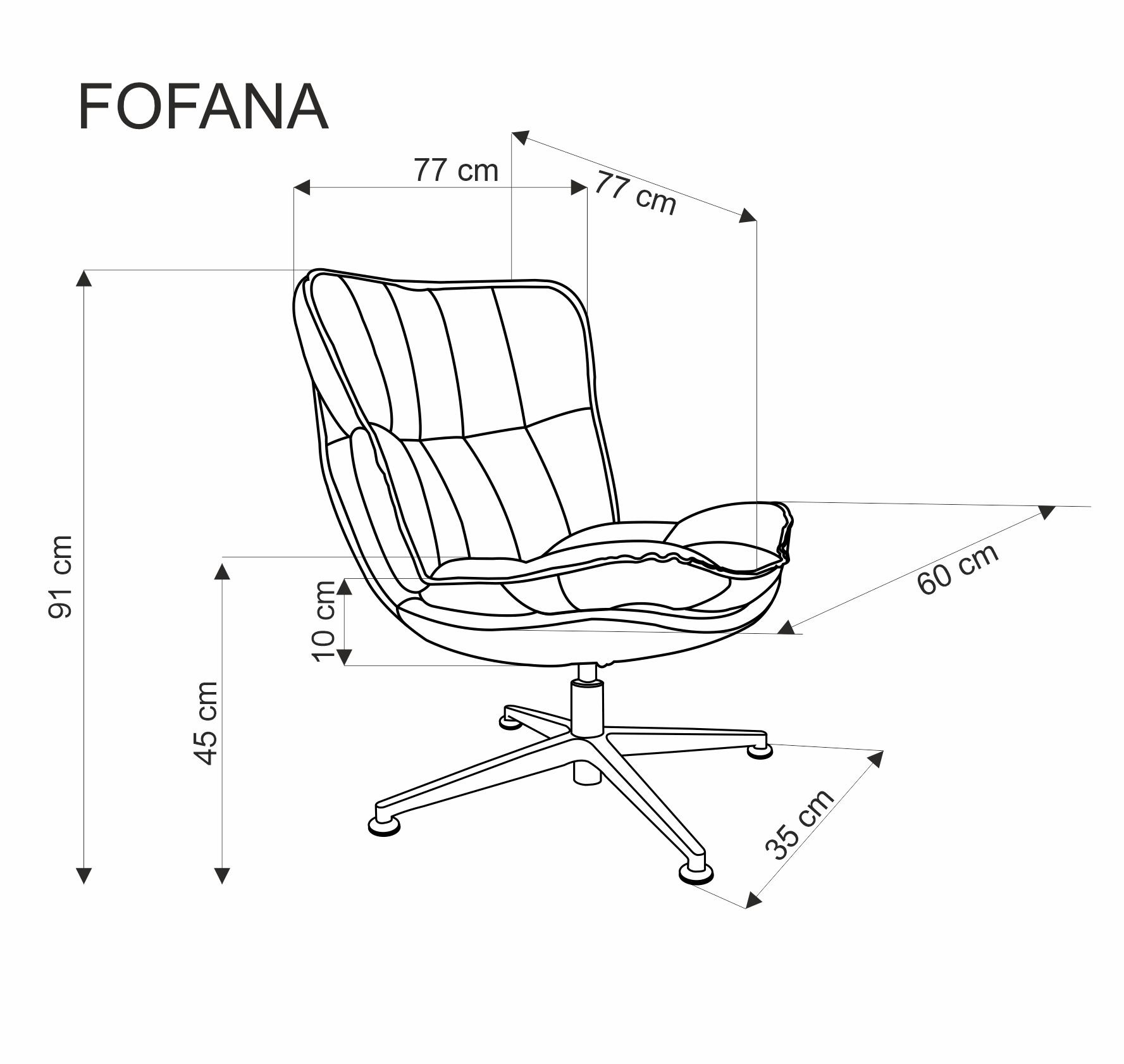 FOFANA fotel wypoczynkowy kremowy