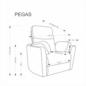 PEGAS fotel wypoczynkowy popielaty