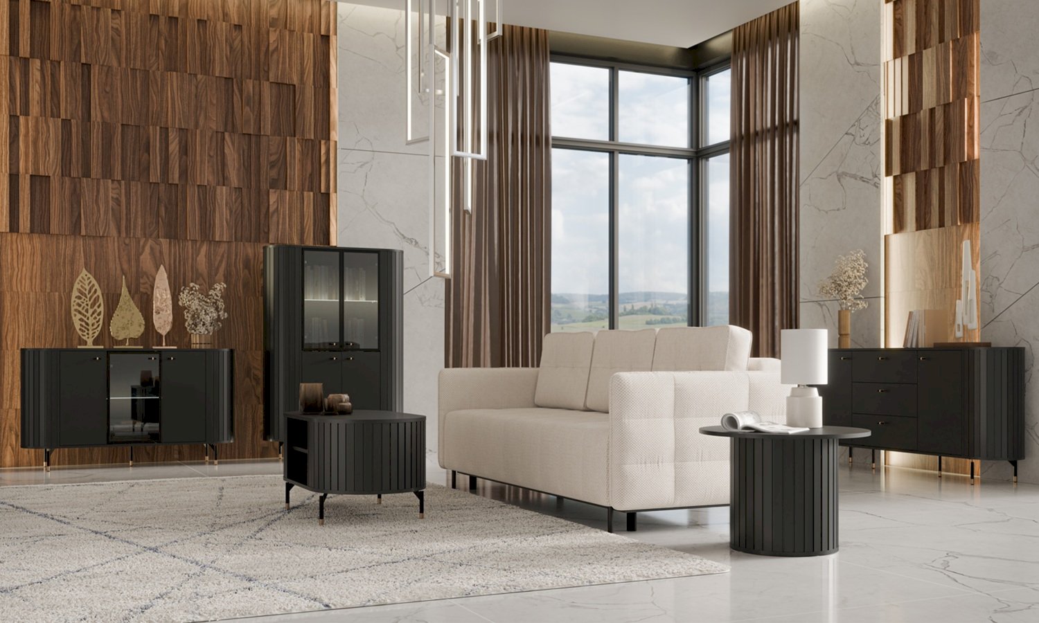 DUŻA KOMODA 2D3S ZANTE ZA4 (CZARNY MAT)