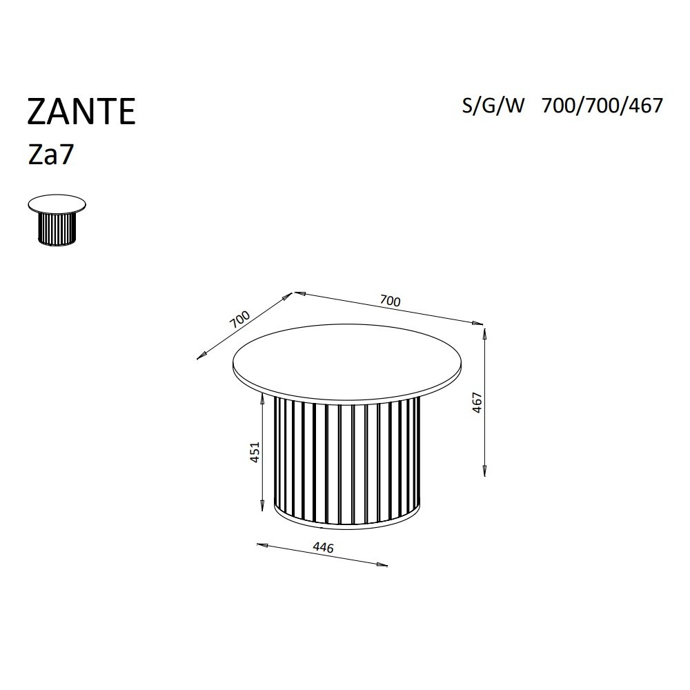 STOLIK KAWOWY ZANTE ZA7 (CZARNY MAT)