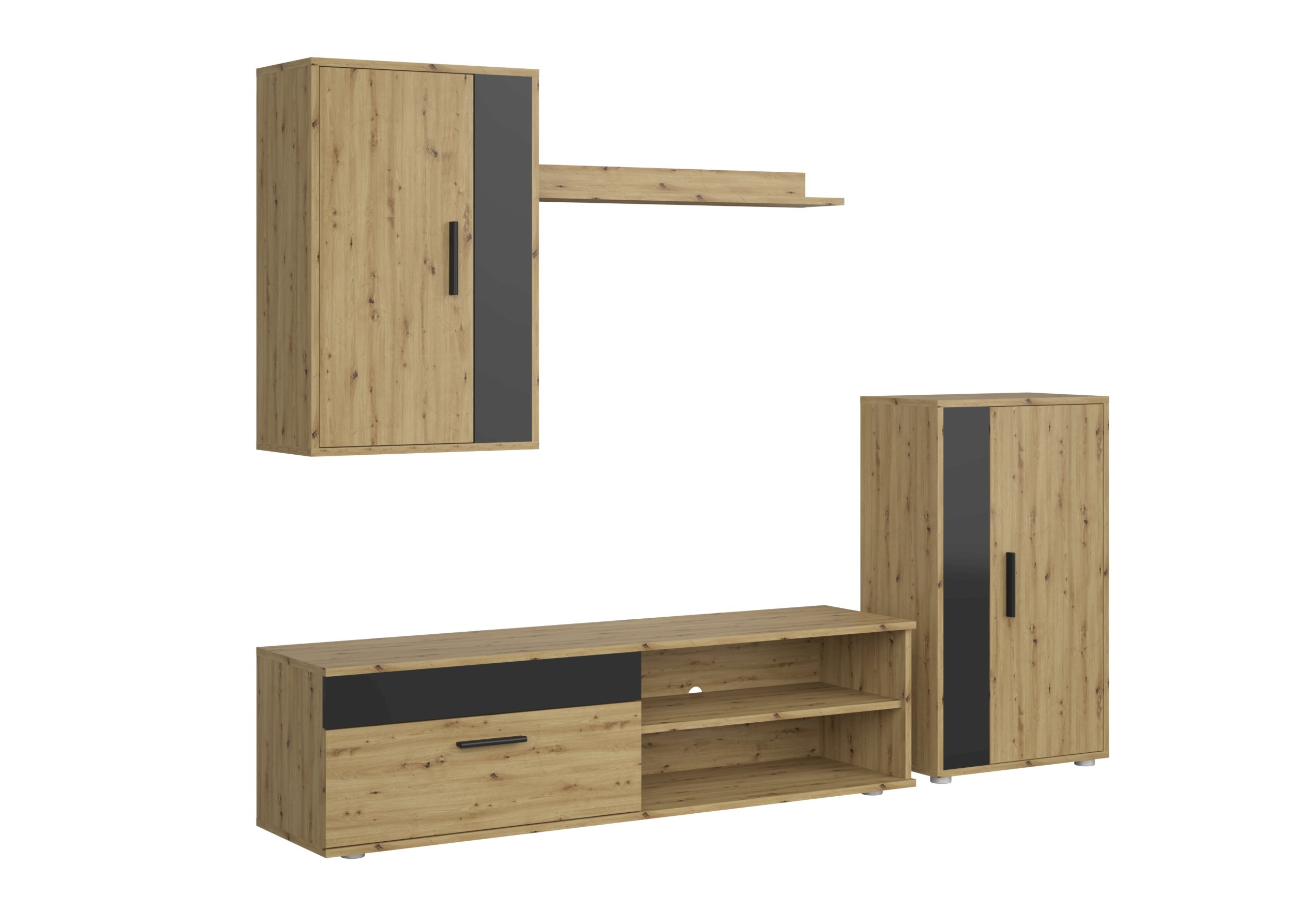 BENSON zestaw, kolor: dąb artisan - czarny