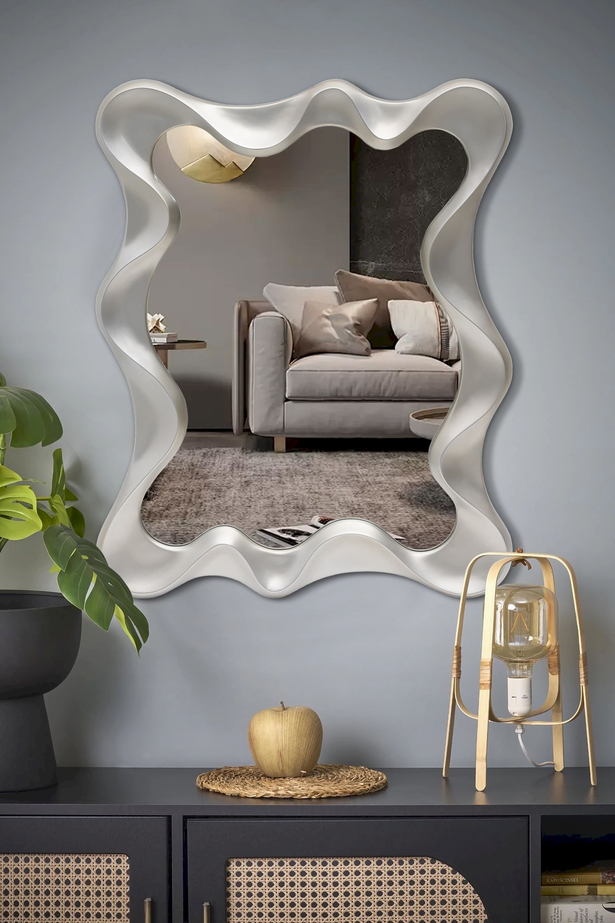 DECO lustro ścienne, srebrny antyczny