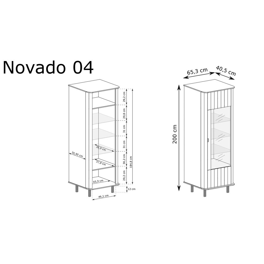 Witryna 1W Novado NO-4 (clay gray)