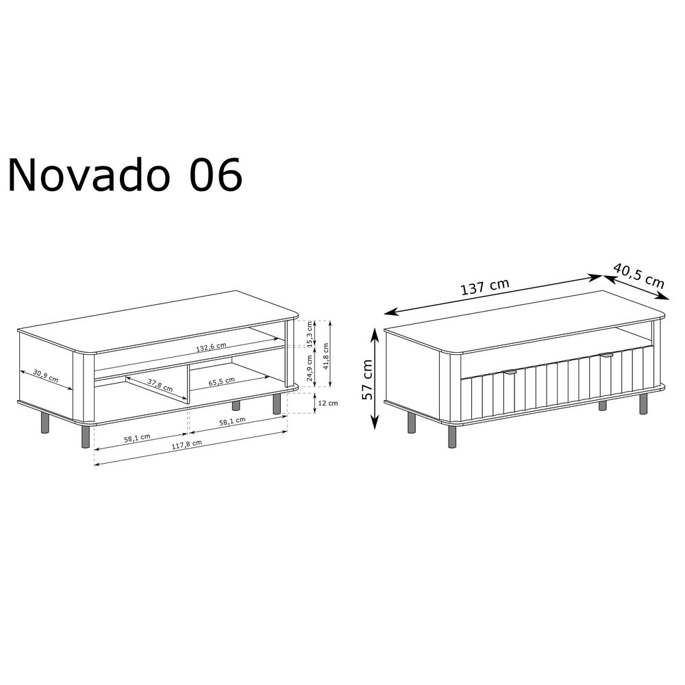 Szafka RTV 2D Novado NO-6 (clay gray)