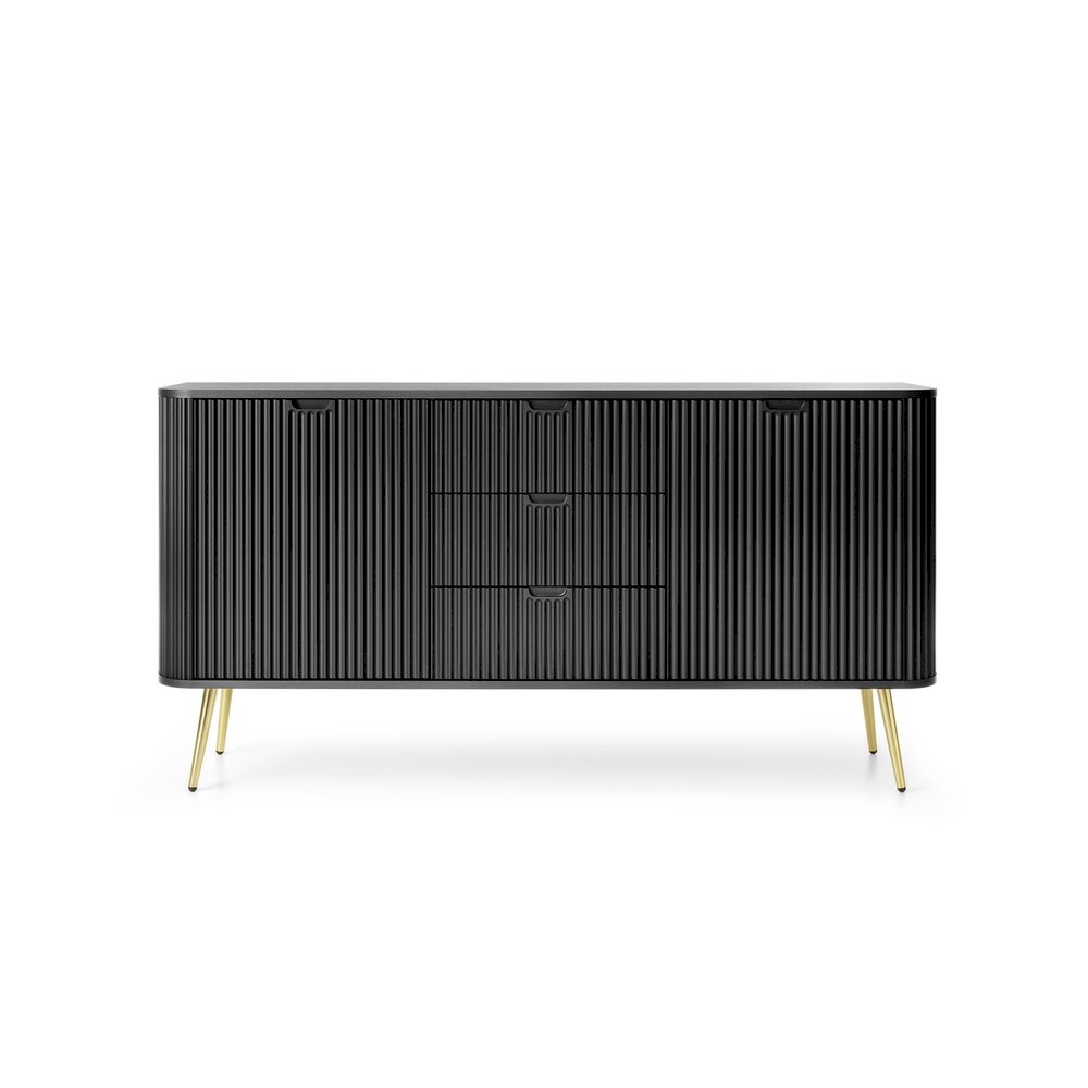 Komoda K168 ZOVA (czarna ze złotymi nóżkami)