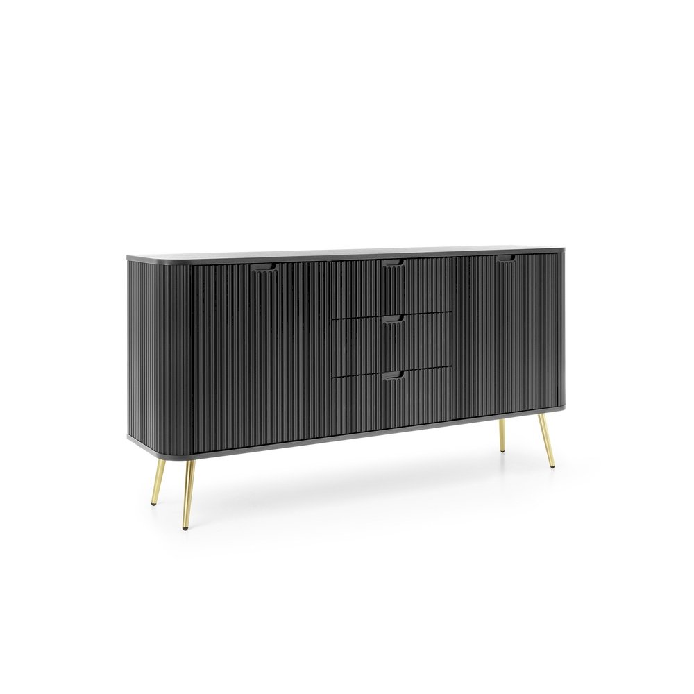 Komoda K168 ZOVA (czarna ze złotymi nóżkami)