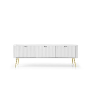 Szafka RTV 168 ZOVA (biały ze złotymi nóżkami)
