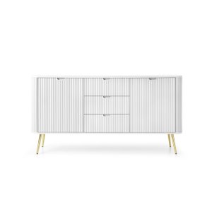 Komoda K168 ZOVA (biały ze złotymi nóżkami)
