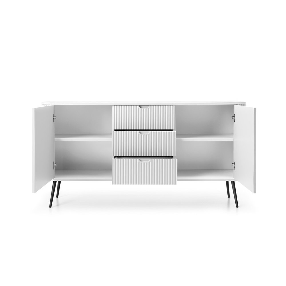 Komoda K168 ZOVA (biały z czarnymi nóżkami)