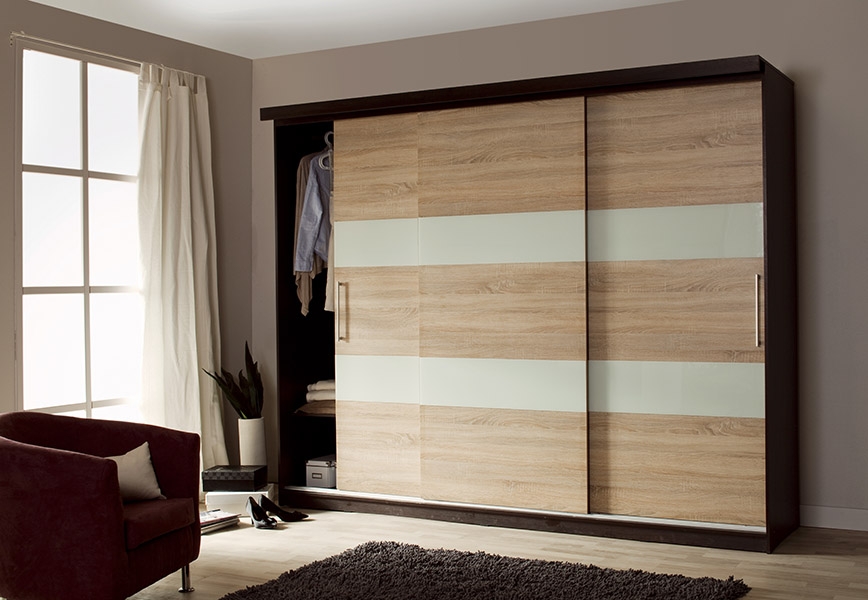 Szafa przesuwna Sino 260 Kasztan Wenge + Dąb Sonoma