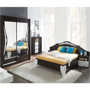 Sypialnia Dome Sosna Laredo + Biały Połysk