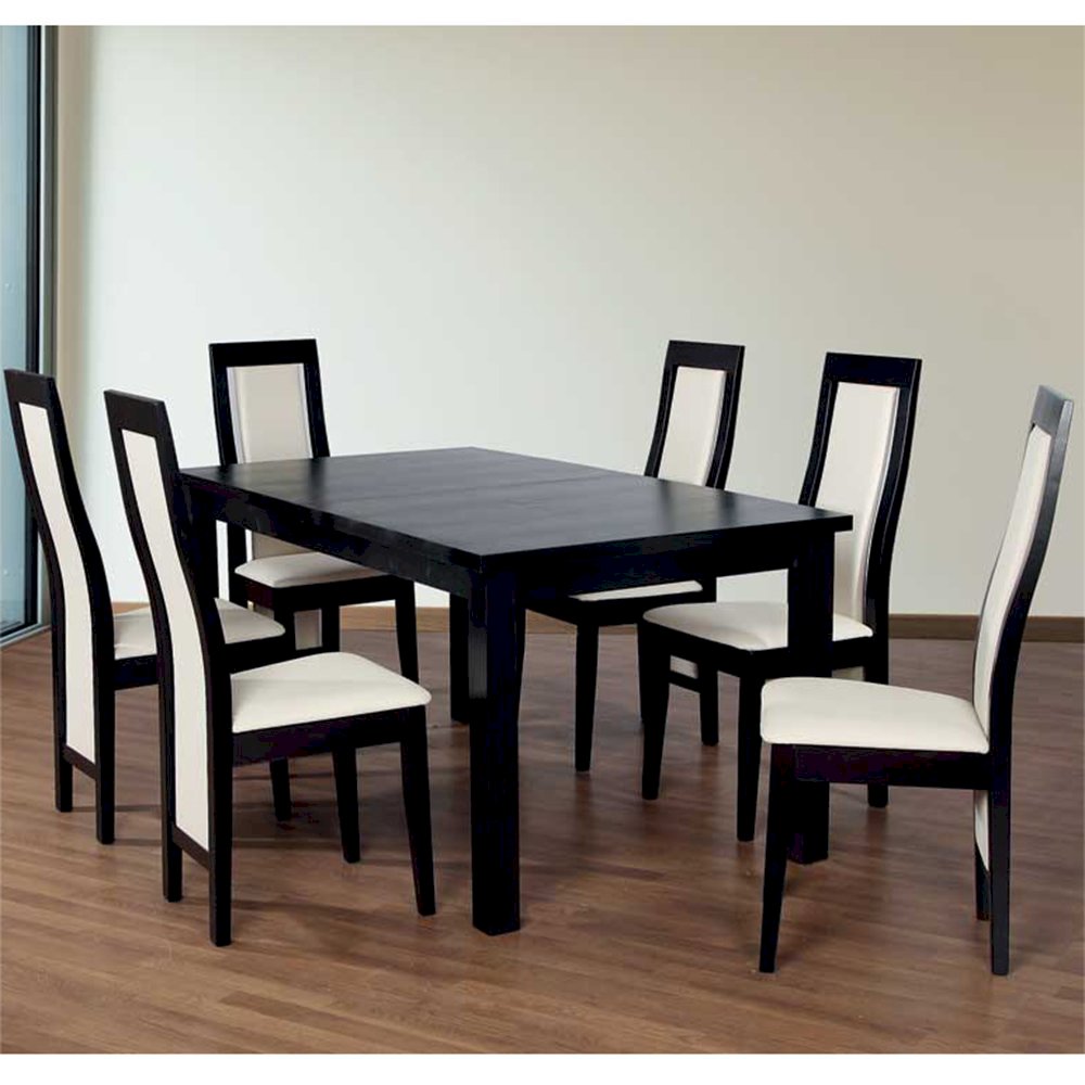 Stół Fornir Max 6 + 6 krzeseł Kanzas Wysoki (zest. FX24)