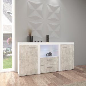 Komoda Rumba Biały + Beton Jasny