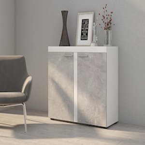 Komoda Rumba Biały + Beton Jasny 2F