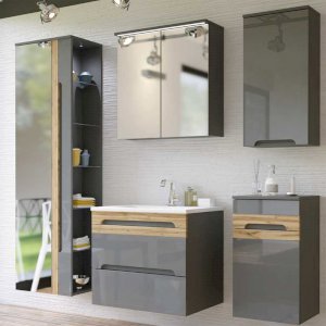 Zestaw mebli łazienkowych Galaxy Grey 80 cm z umywalką Zestaw mebli łazienkowych Galaxy Grey 80 cm z umywalką