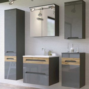 Zestaw mebli łazienkowych Galaxy Grey 80 cm z umywalką Zestaw mebli łazienkowych Galaxy Grey 80 cm z umywalką
