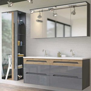 Zestaw mebli łazienkowych Galaxy Grey 120 cm z umywalką Zestaw mebli łazienkowych Galaxy Grey 120 cm z umywalką