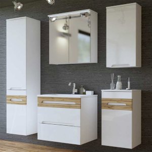 Zestaw mebli łazienkowych Galaxy White 80 cm z umywalką Zestaw mebli łazienkowych Galaxy White 80 cm z umywalką