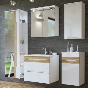 Zestaw mebli łazienkowych Galaxy White 60 cm z umywalką Zestaw mebli łazienkowych Galaxy White 60 cm z umywalką