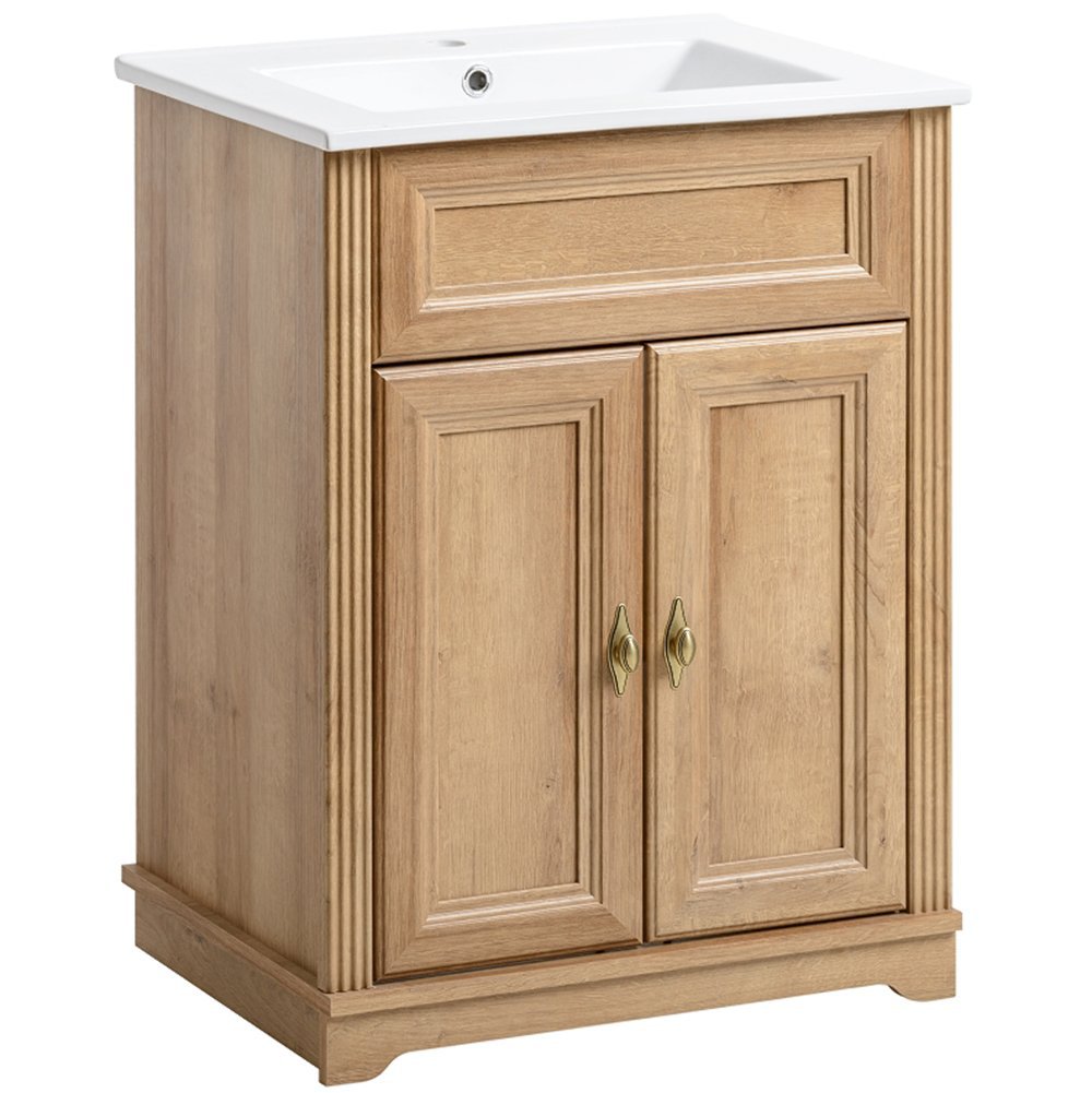 Klasyczne meble łazienkowe Palace dąb 80 cm z umywlką