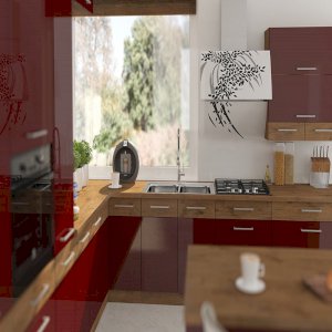 Meble kuchenne Vigo Bordo Połysk zestaw 260/72