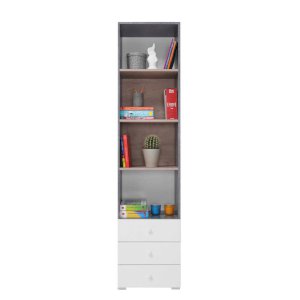 Regał Sigma SI7 Biały + Beton + Dąb