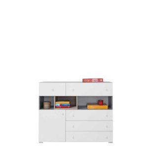 Komoda Sigma SI12 Biały + Beton + Dąb