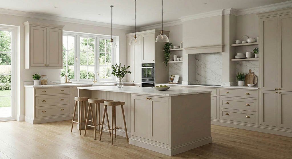 Najmodniejsze kolory kuchni 2026: Kaszmir, Beż czy Butelkowa Zieleń? Inspiracje.