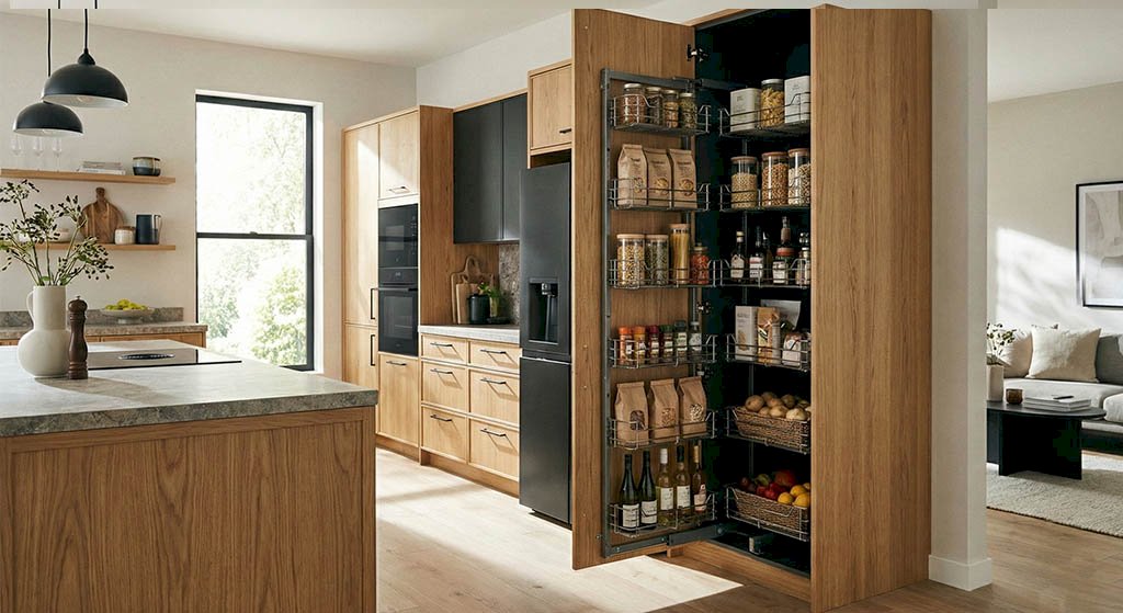 Cargo, szuflady czy zwykłe półki? Jak zaplanować wnętrze szafek kuchennych, by zyskać miejsce?