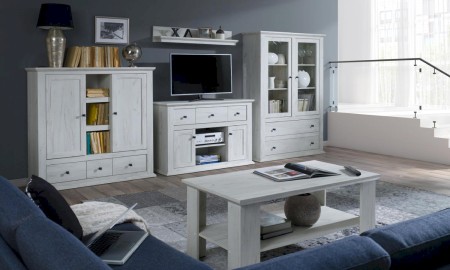 MEBLE DO SALONU MEZO KRAFT BIAŁY