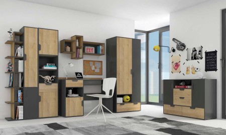 MEBLE MŁODZIEŻOWE NANO CRAFT + DĄB RIVIERA