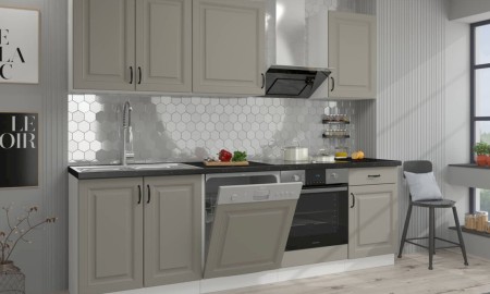 MEBLE KUCHENNE STILO CLAY GREY + BIAŁY MAT