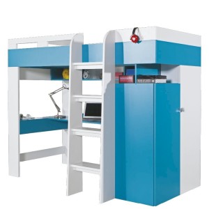 Łóżko piętrowe z szafą i biurkiem Mobi MO20