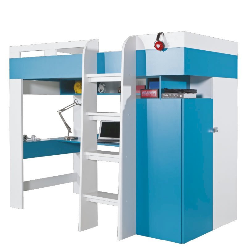 Łóżko piętrowe z szafą i biurkiem Mobi MO20