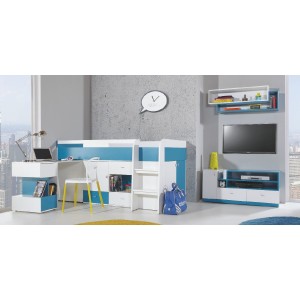 Łóżko piętrowe z biurkiem Mobi MO21