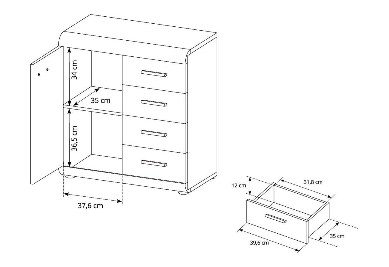 Komoda Link 80 Dąb Sonoma