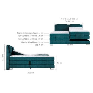 Łóżko kontynentalne Wave 140x200