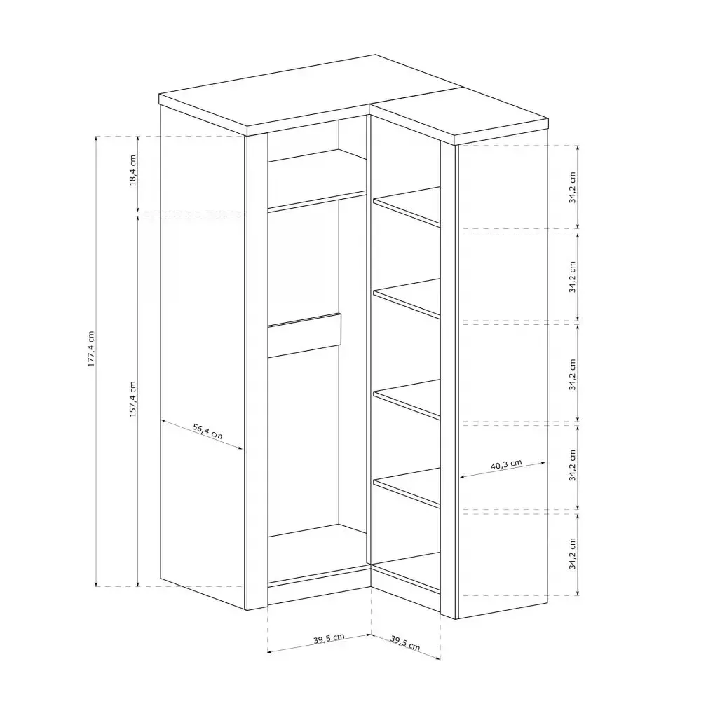 Szafa narożna Indianapolis I14